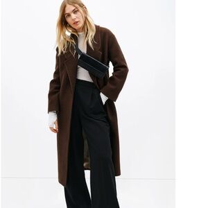 Espresso Brown Marcella NYC Elizabeth 100% Wool Long Coat! Size Small